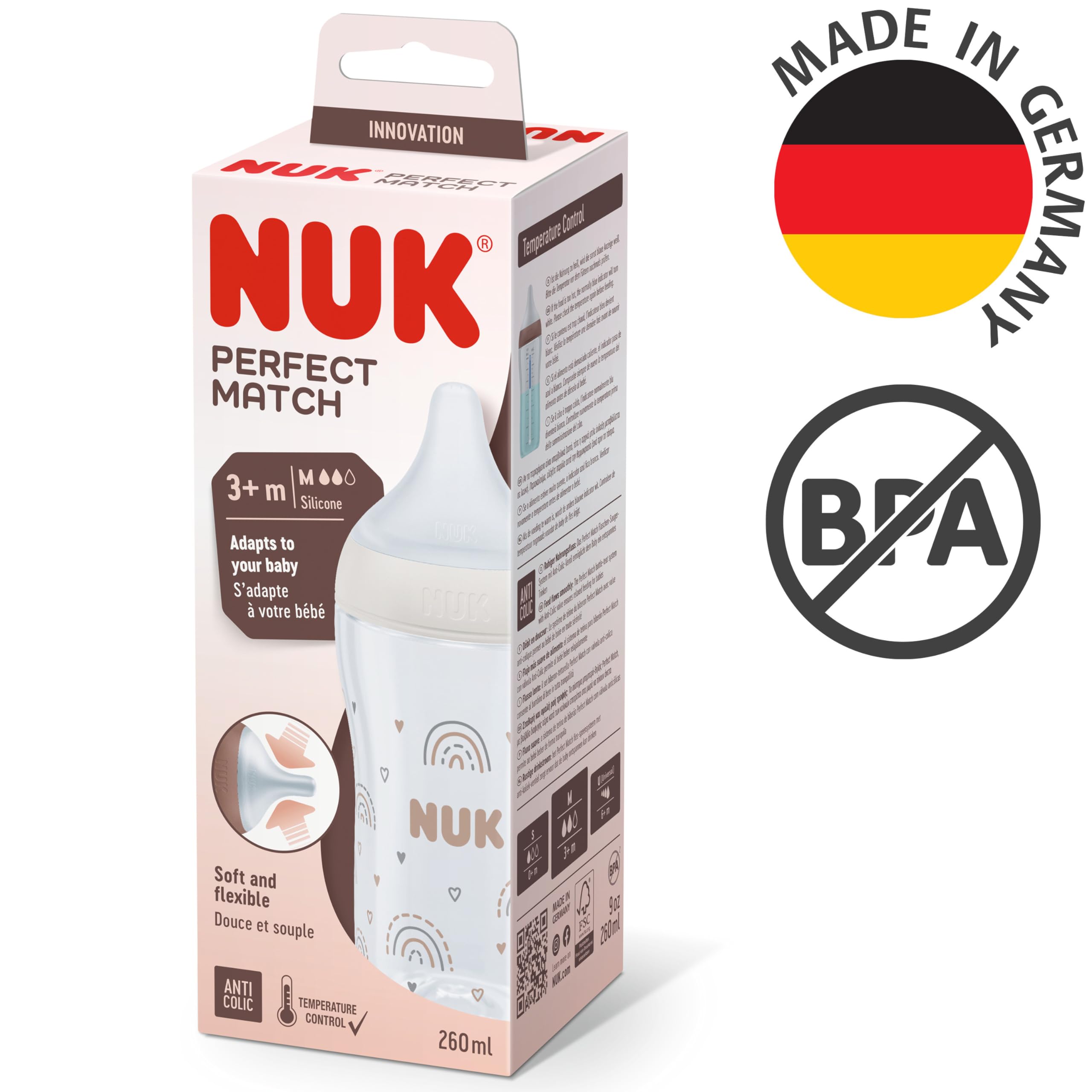 nuk-perfect-match-babyflasche-260-ml-ab-3-monaten-temperature-control-anti-colic image 6