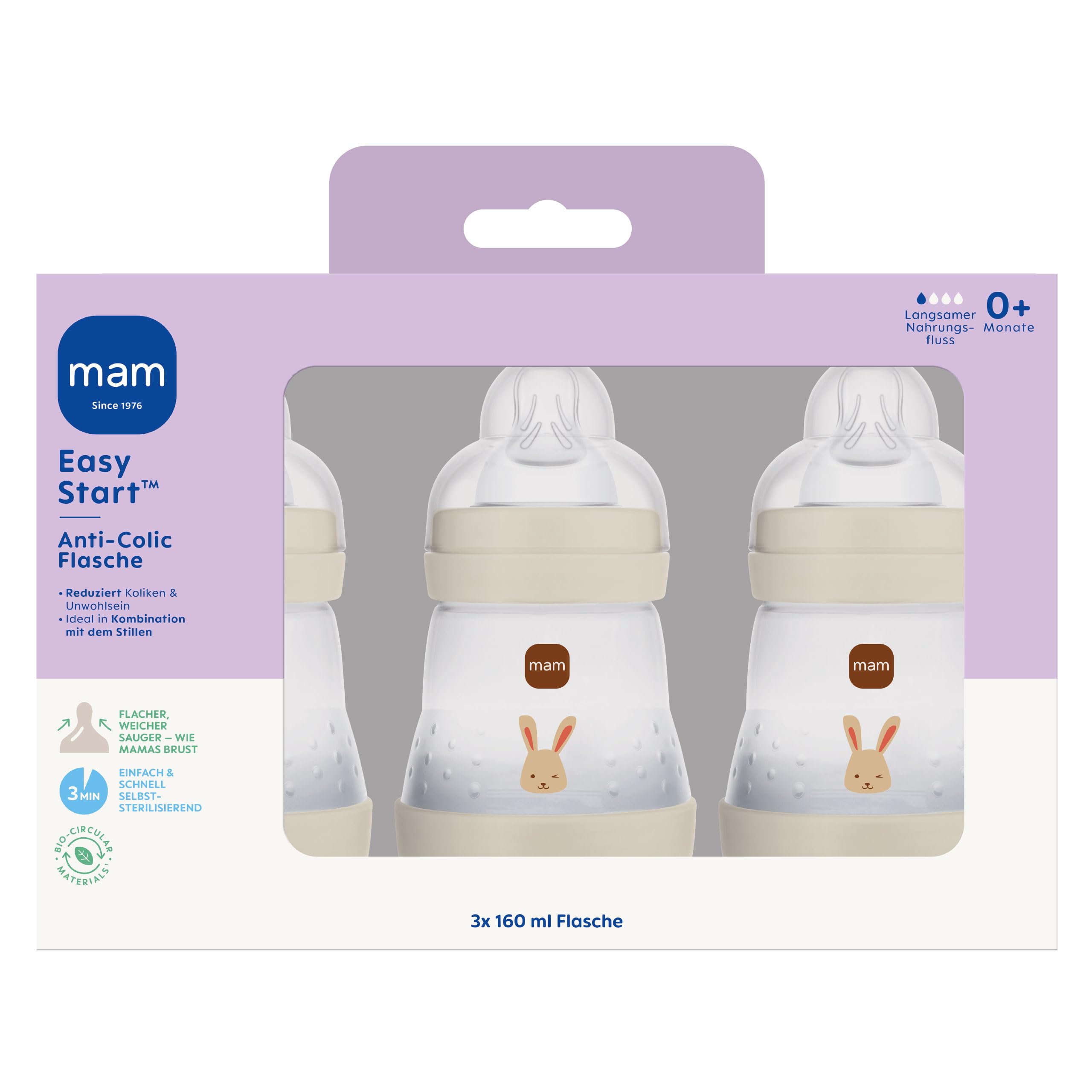mam-easy-start-anti-colic-babyflasche-3x-160-ml-0-monate-gr-1-hase-selbststerili image 3