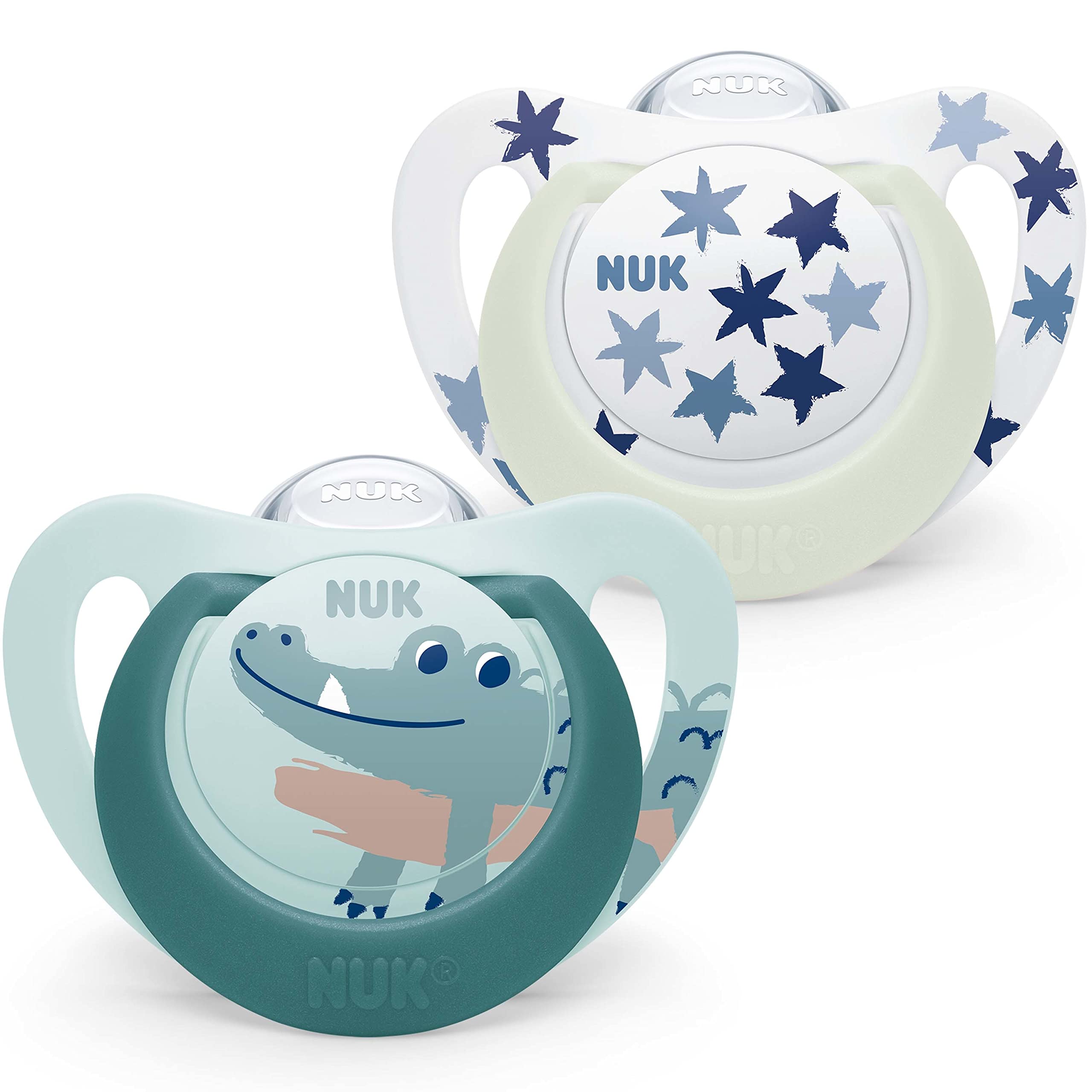 nuk-star-babyschnuller-18-36-monate-day-night-bpa-freies-silikon-green-crocodile image 1