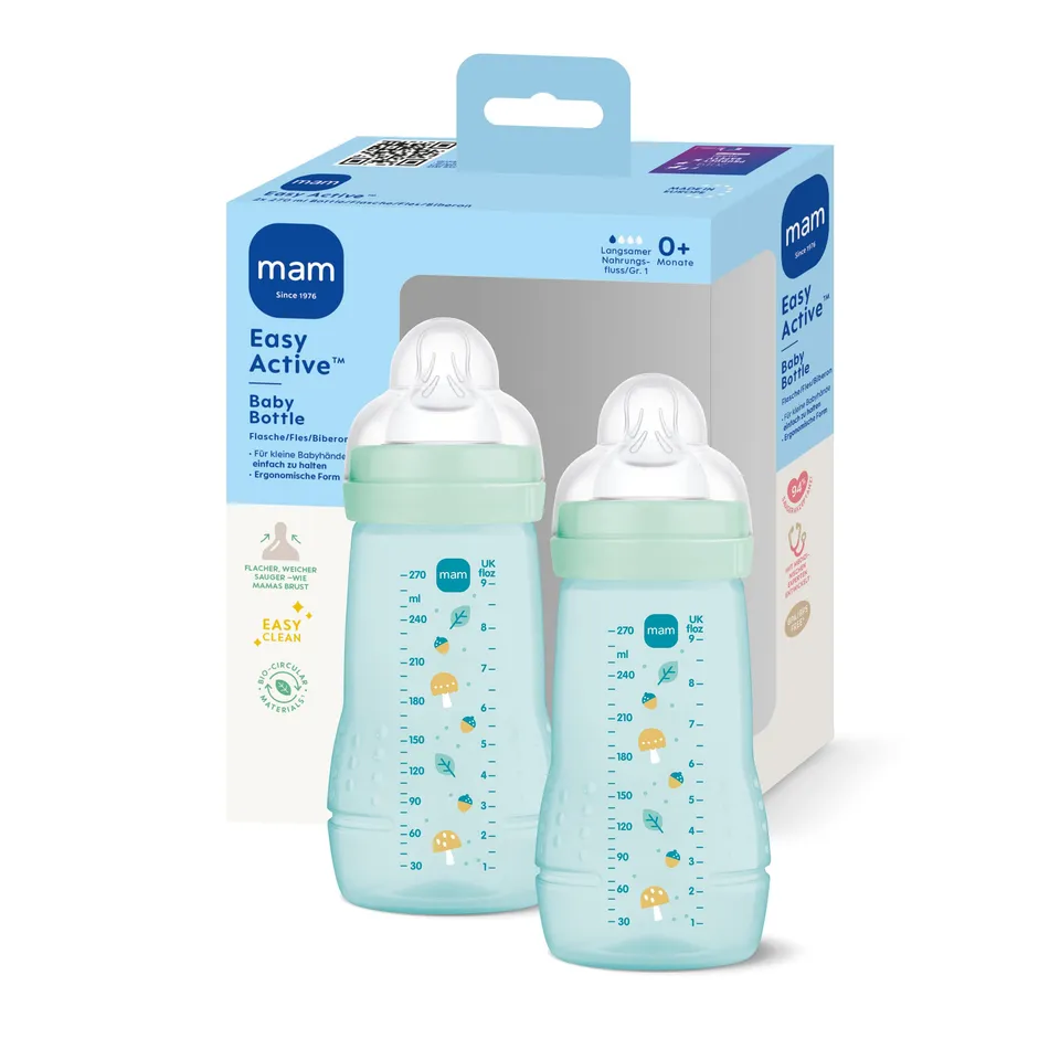 mam-easy-active-babyflasche-2x-270-ml-0-monate-sauger-gr-1-pilze-skinsoft-siliko image 1
