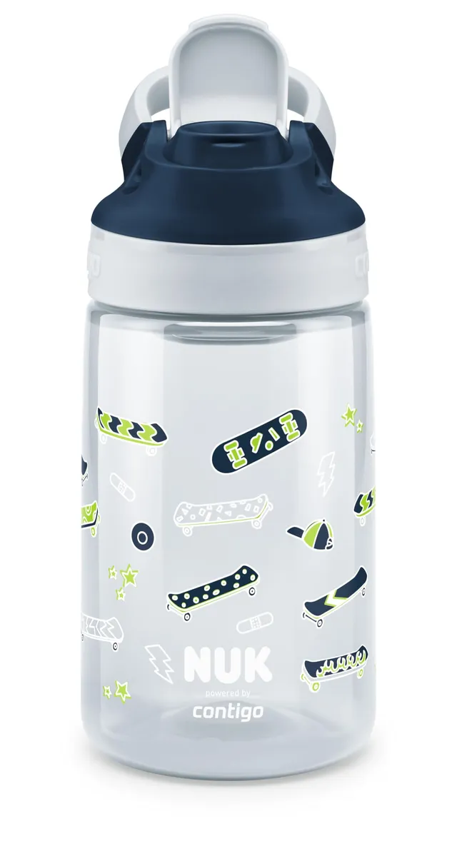 nuk-by-contigo-easy-sip-cup-trinkflasche-420-ml-auslaufsicher-tritan-skater image 1