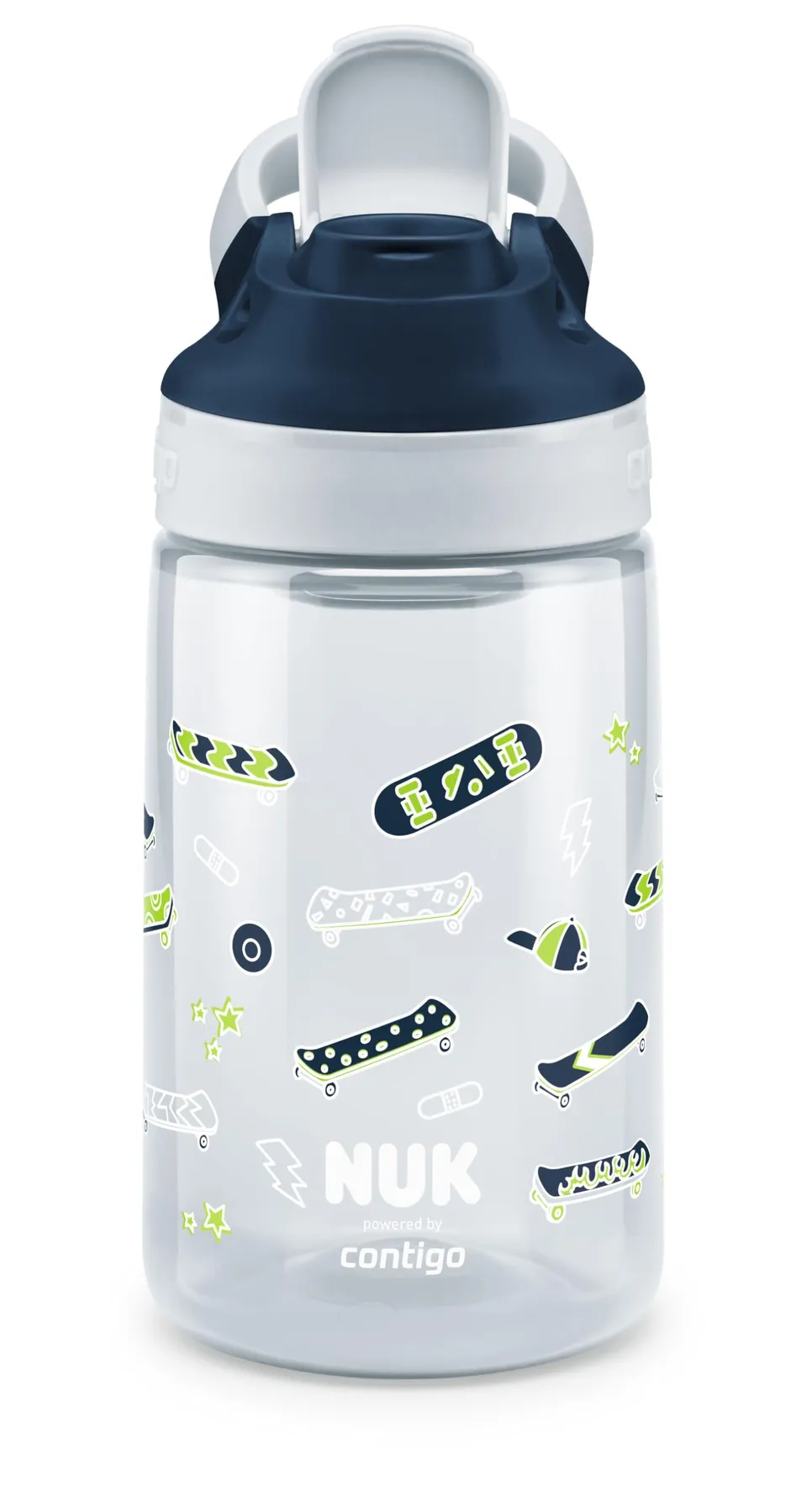 nuk-by-contigo-easy-sip-cup-trinkflasche-420-ml-auslaufsicher-tritan-skater image 1