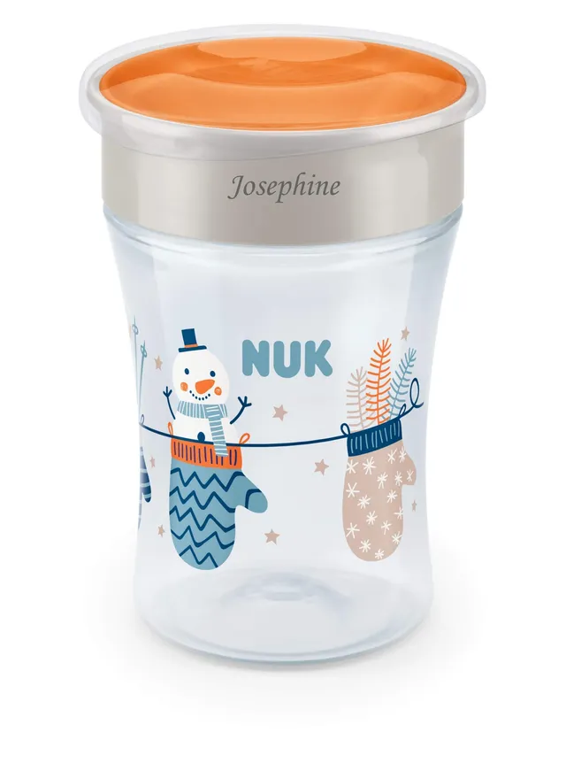 nuk-magic-cup-trinklernbecher-mit-gravur-230-ml-ab-8-monaten-snow-edition-grau image 1