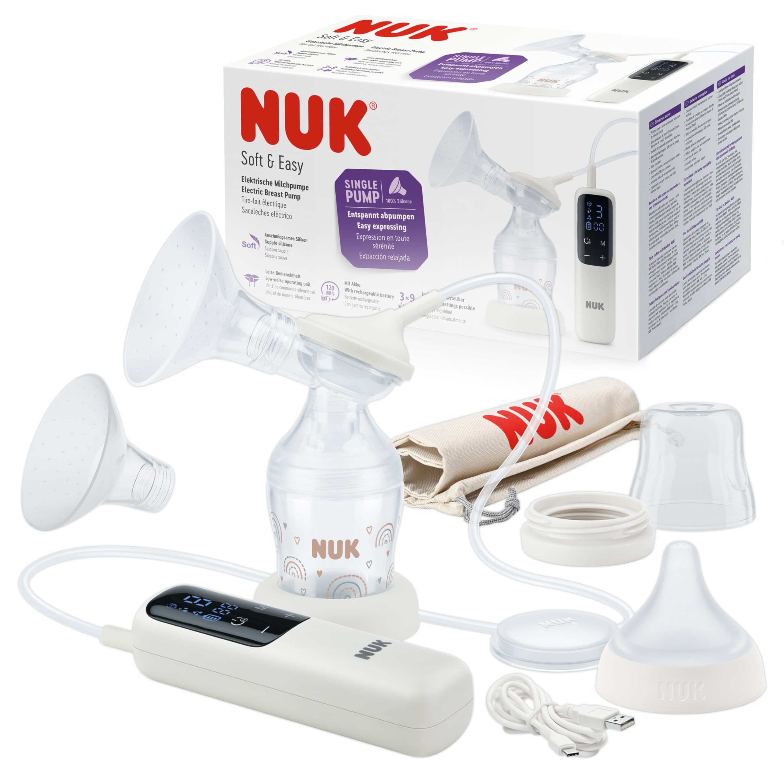 nuk-handmilchpumpe-mit-perfect-match-babyflasche-150-ml-silikonkissen-ergonomisc image 7