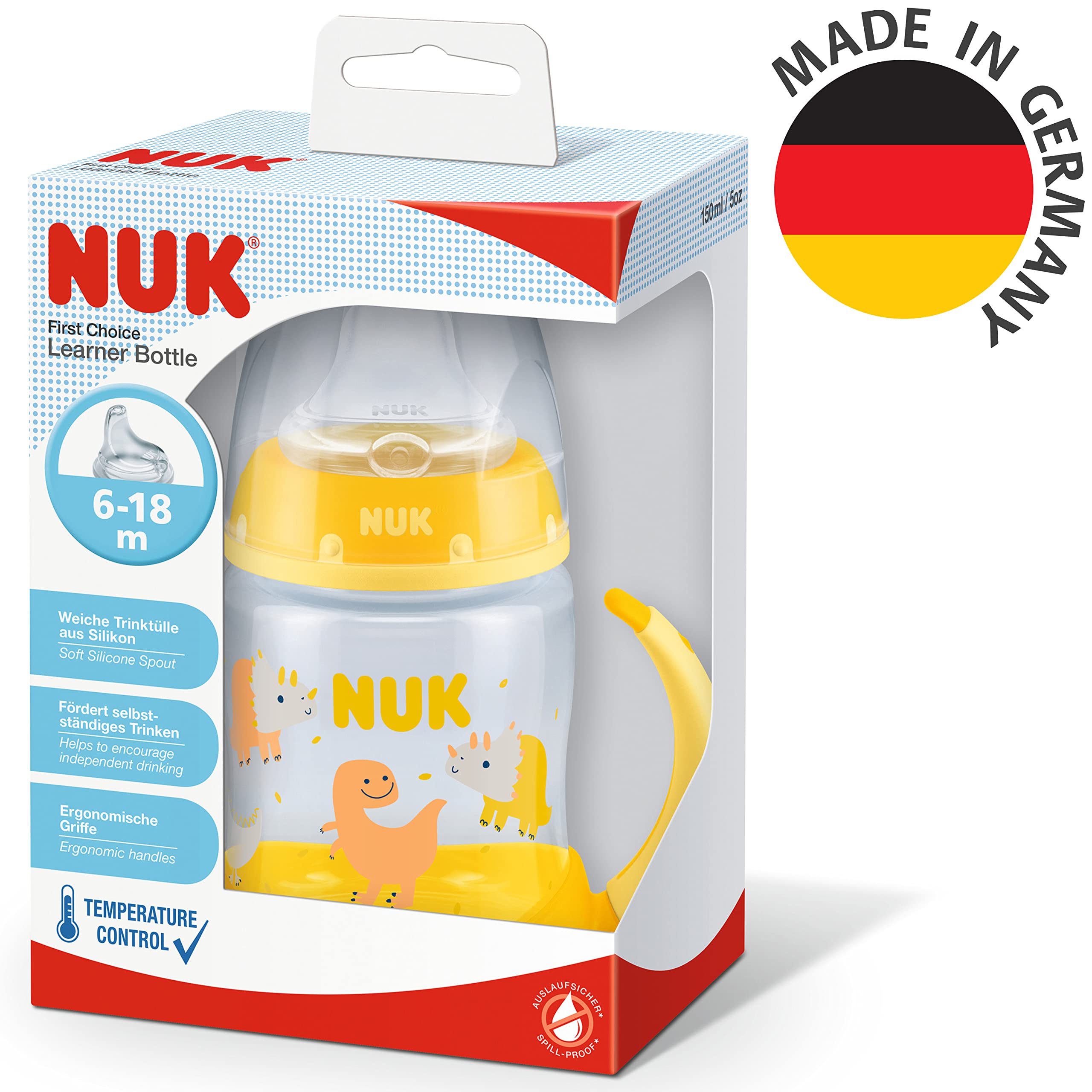 nuk-first-choice-trinklernflasche-150-ml-dino-mit-temperature-control-auslaufsic image 8