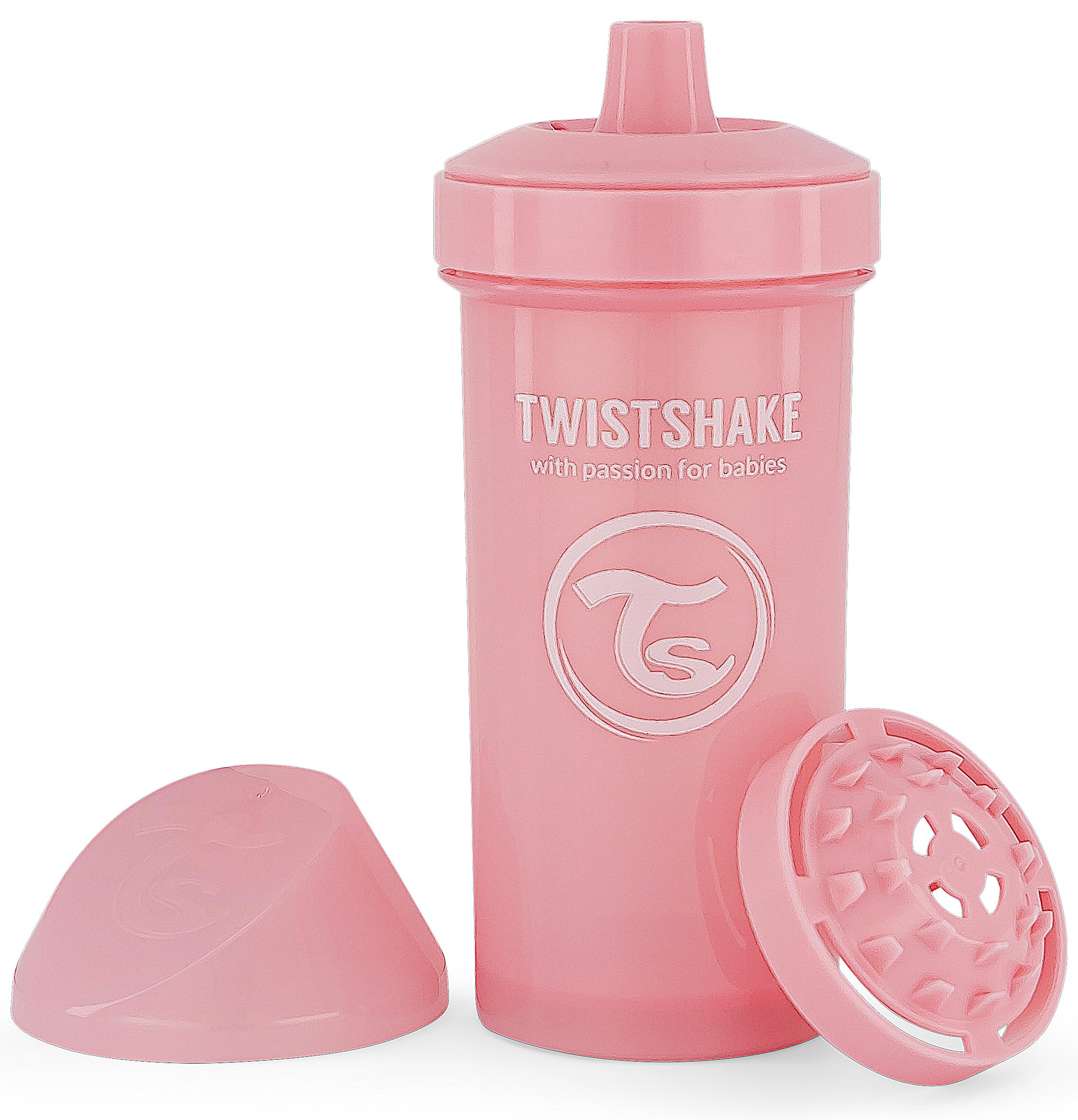 twistshake-kid-cup-trinkbecher-360-ml-auslaufsicher-mit-fruchtmixer-rosa image 1
