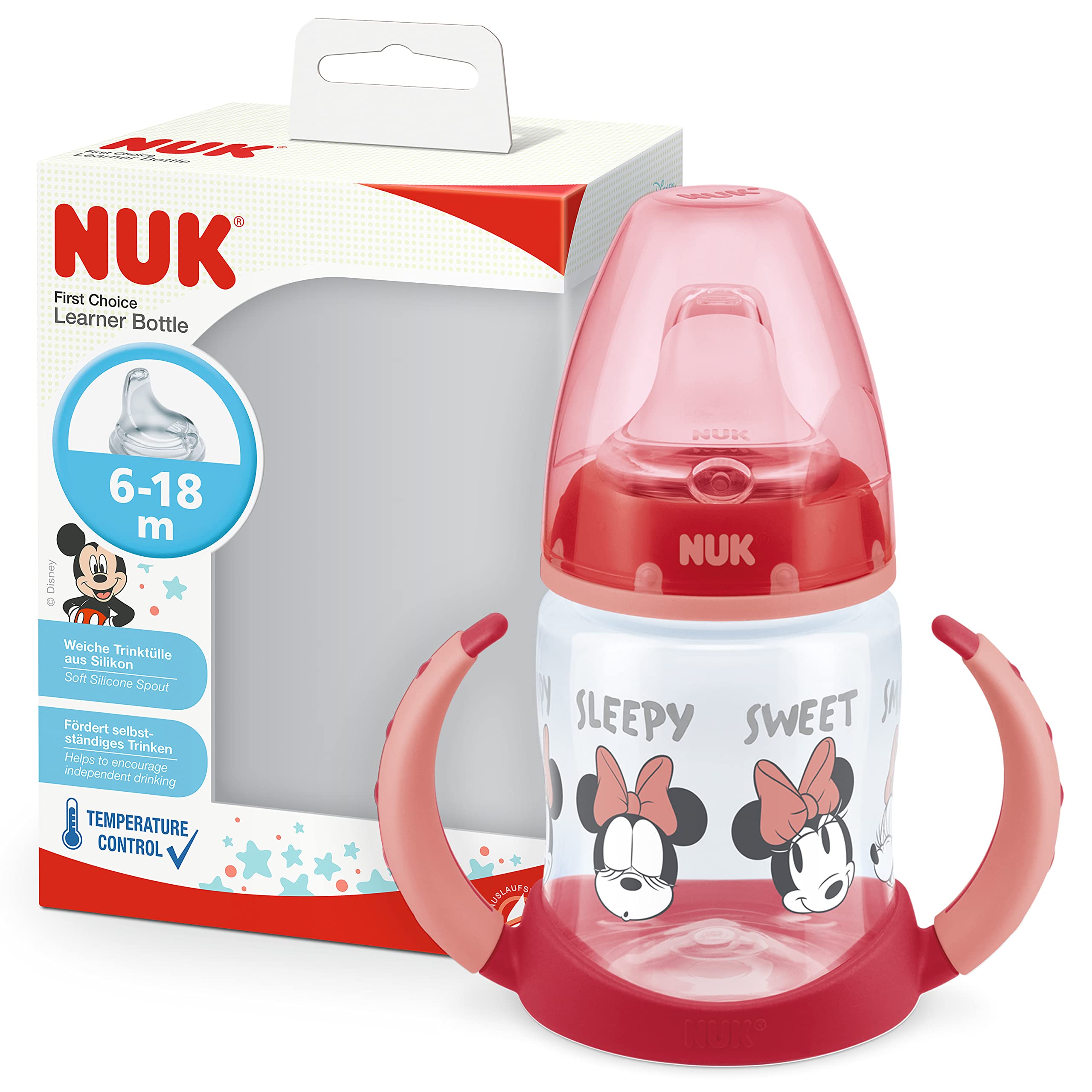 nuk-first-choice-trinklernflasche-6-18-monate-150-ml-disney-minnie-maus-rot image 1