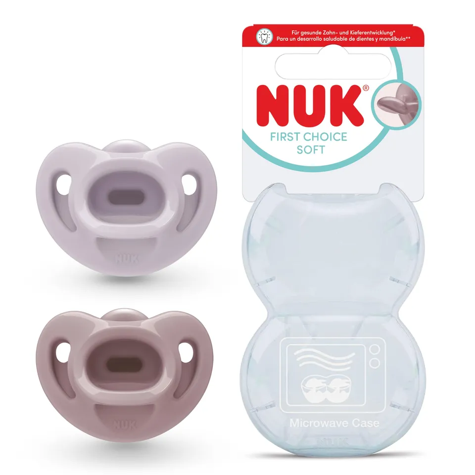 nuk-first-choice-soft-baby-schnuller-0-6-monate-orthodontisch-100-silikon-lila-r image 1