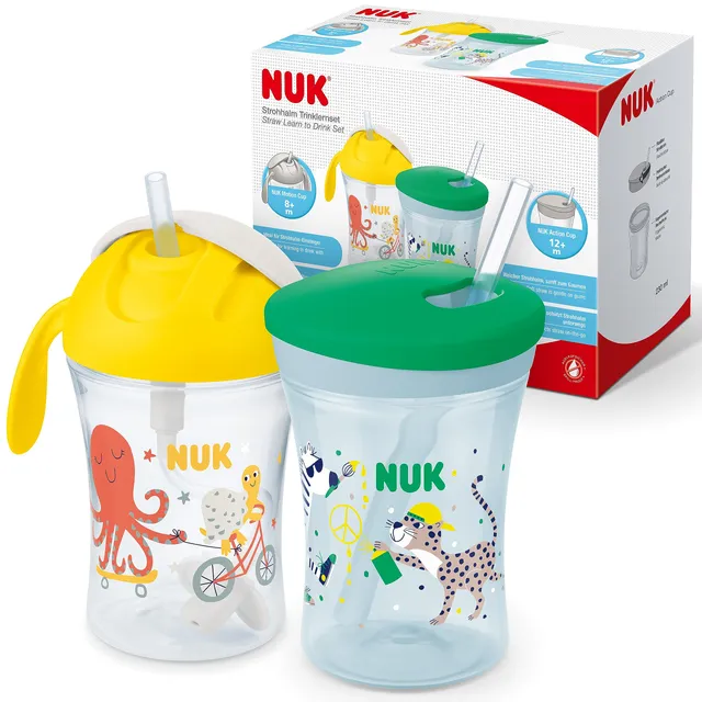 nuk-strohhalm-trinklernset-motion-cup-8-m-action-cup-12-m-2x-230-ml-auslaufsiche image 1