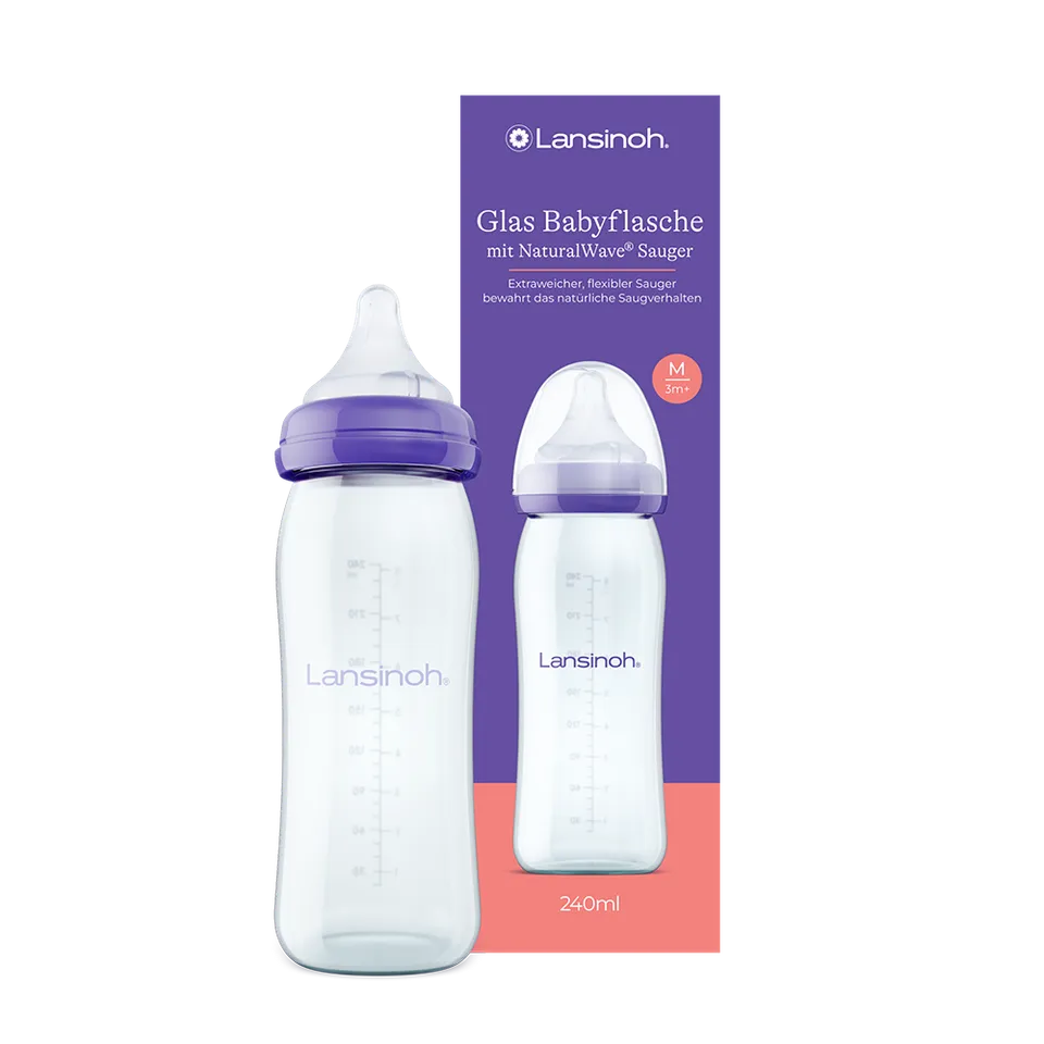 lansinoh-glas-babyflasche-mit-naturalwave-sauger-240-ml-auslaufsicher-hitzebest- image 1