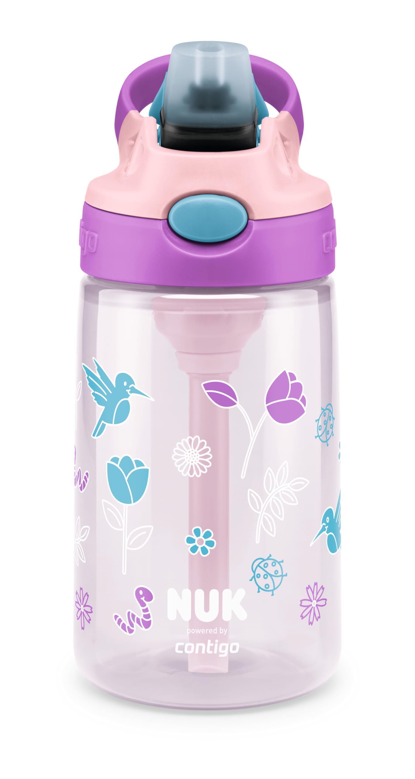 nuk-by-contigo-easy-straw-cup-trinkflasche-mit-strohhalm-auf-knopfdruck-ab-4-jah image 1