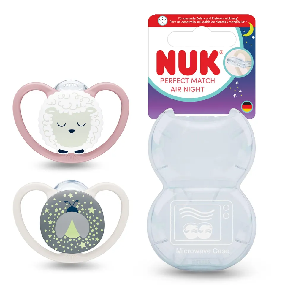 nuk-perfect-match-air-night-schnuller-6-18-monate-kieferorthop-disch-leuchtend-s image 1
