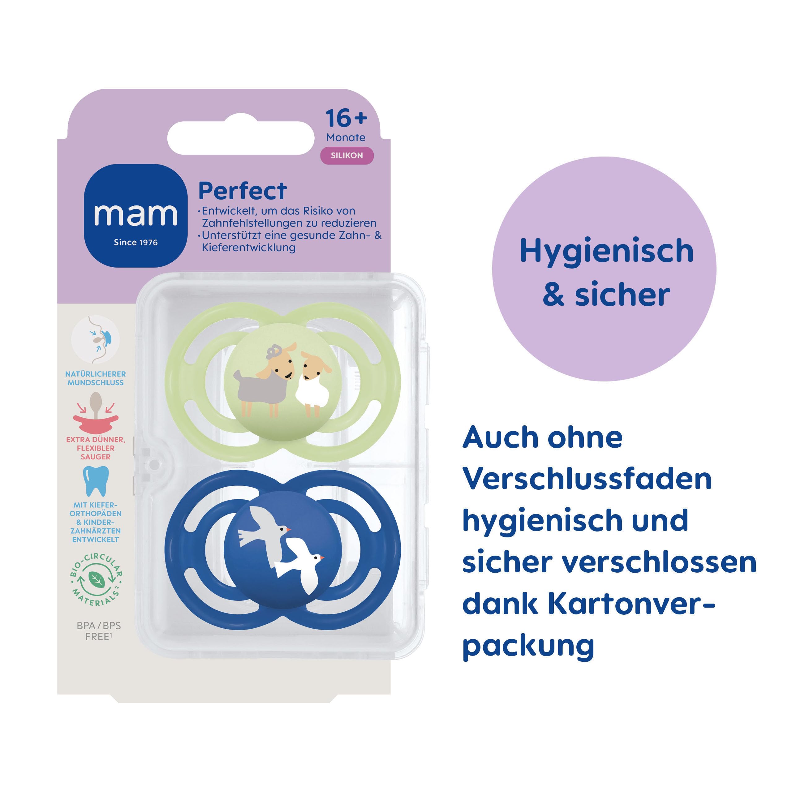 mam-perfect-schnuller-16-monate-2-st-ck-d-nner-flexibler-saugerhals-gegen-zahnfe image 2