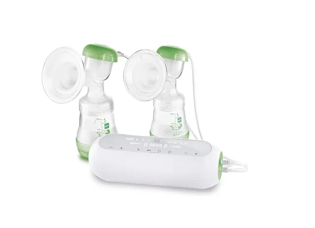 mam-2in1-doppelmilchpumpe-manuell-elektrisch-beidseitig-abpumpen-gr-n image 1
