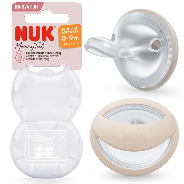 nuk-mommyfeel-babyschnuller-0-9-monate-stillfreundlich-bpa-freies-silikon-greige image 1