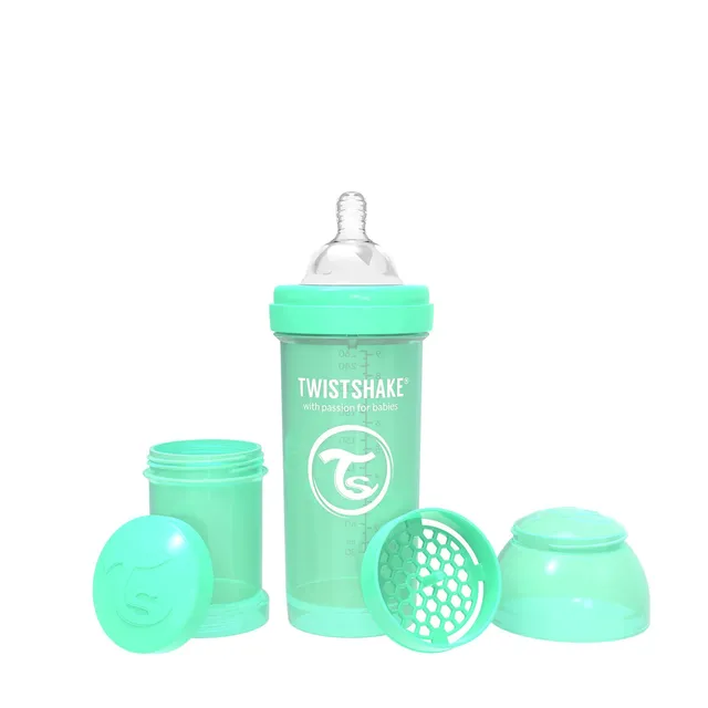 twistshake-anti-kolik-babyflasche-mit-milchpulverbeh-lter-und-mixer-260-ml-silik image 1