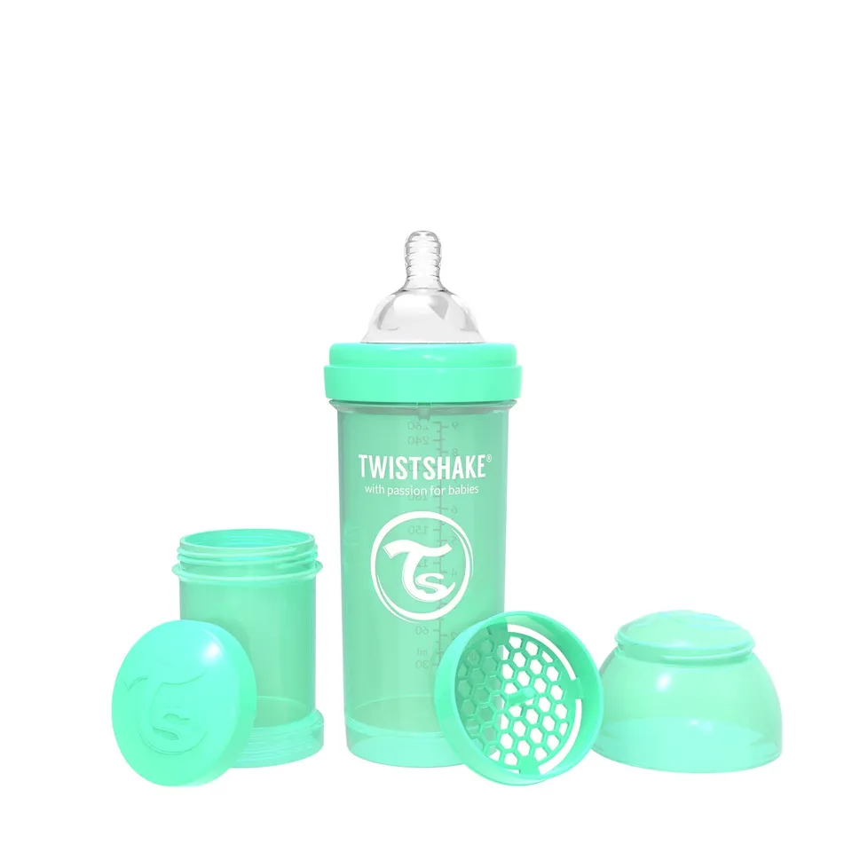 twistshake-anti-kolik-babyflasche-mit-milchpulverbeh-lter-und-mixer-260-ml-silik image 1