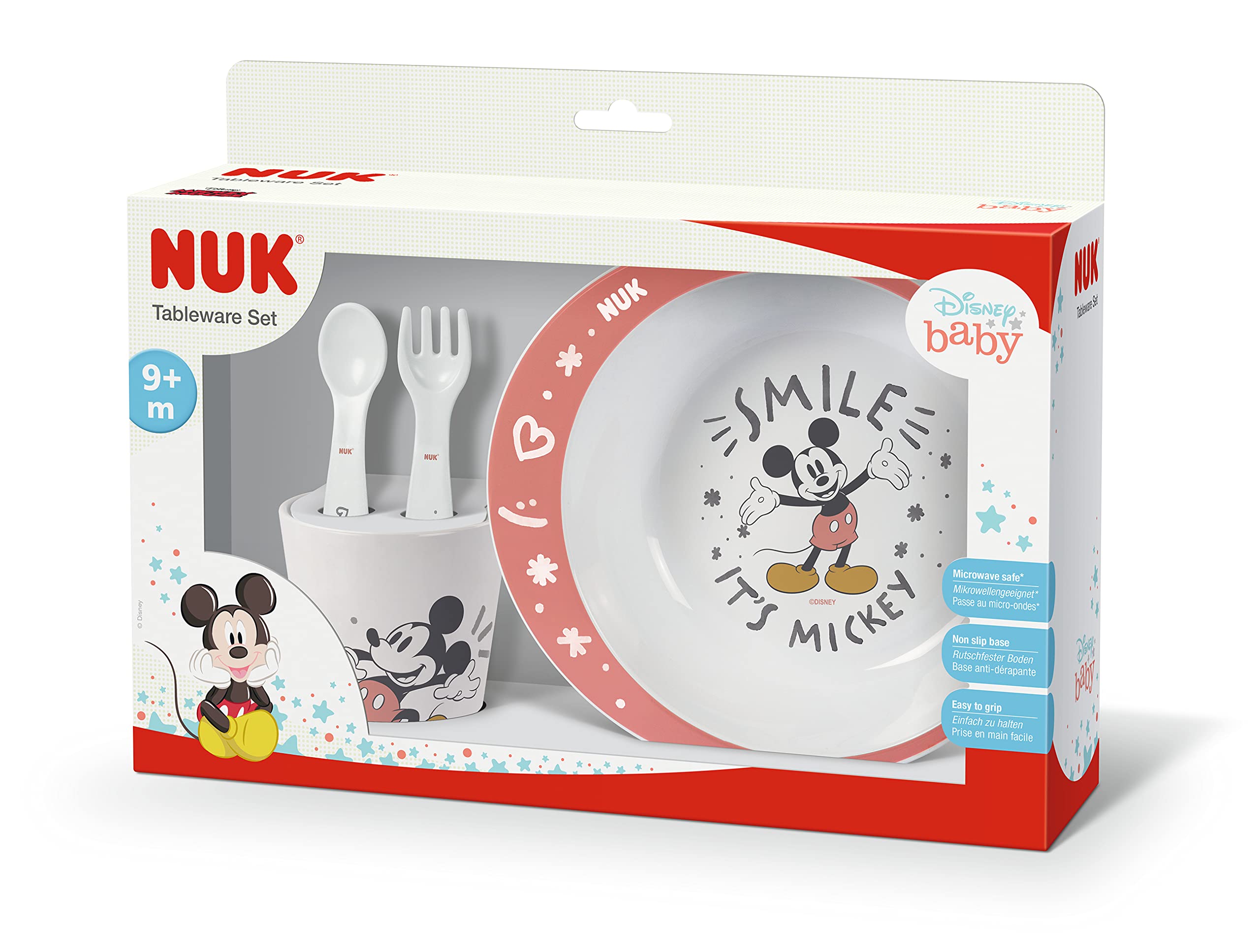 nuk-disney-micky-geschirrset-4-teile-ab-6-monaten-mit-teller-gabel-l-ffel-und-be image 2